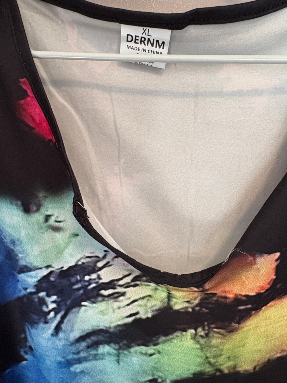 Multicolor Abstract Print V-Neck Dress - Picture 3 of 3